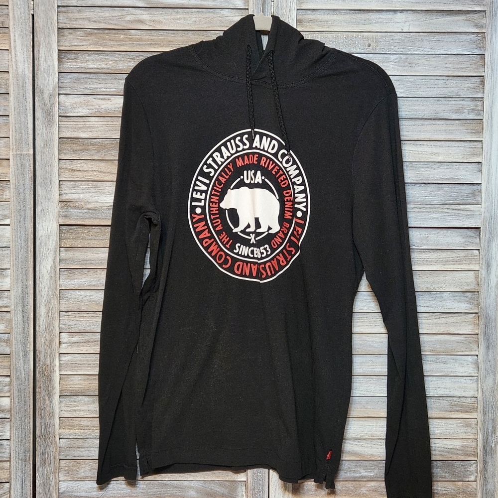 Levi Strauss and Company Bear Graphic Long Sleeve Jersey Hoodie Medium Unisex